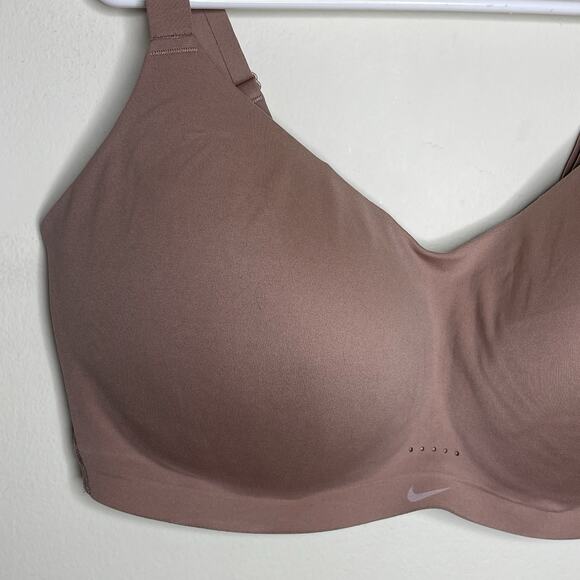 NIKE Beige Nude Lightly Padded Sports Bra Hook Back Closure Adjustable Strap XXL - Picture 2 of 6